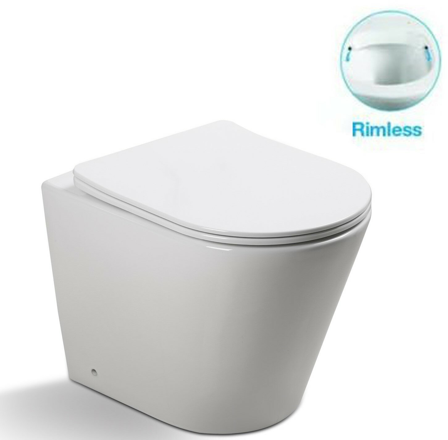 Приставной унитаз SantiLine SL-5020 безободковый, с сиденьем микролифт, белый