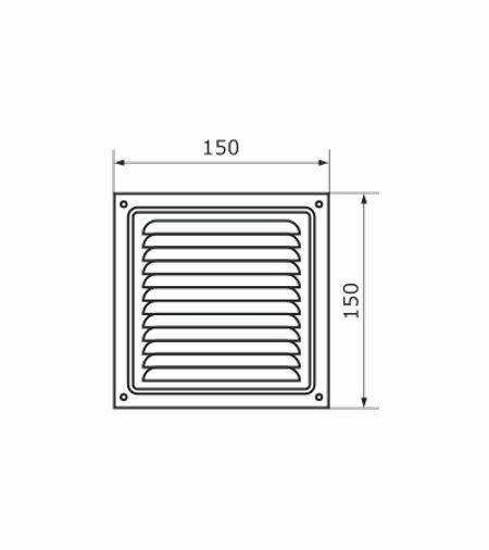 Решетка вентиляционная 150х150 с сеткой, черная - фотография № 2