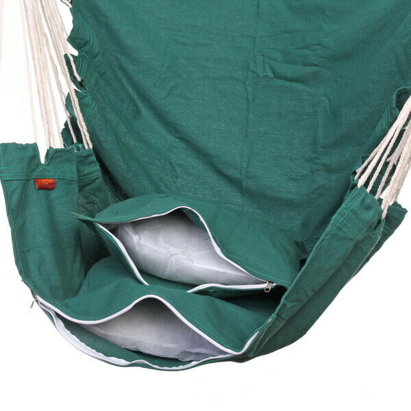 Гамак-кресло «Колористик» 100*130см сидячий, х\б с подушками, цвет зелёный - фотография № 7