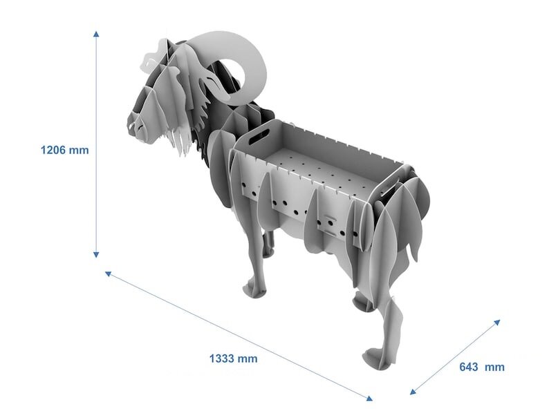 Тематический разборный мангал, Барбекю, гриль Животное Баран - огнеупорная краска - фотография № 8