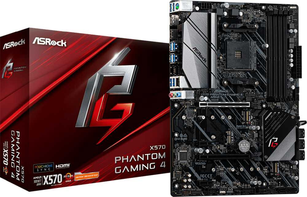 ASRock X570 PHANTOM GAMING 4 (ATX, X570, 4xDDR4-4066, M.2, DisplayPort, HDMI, COM)