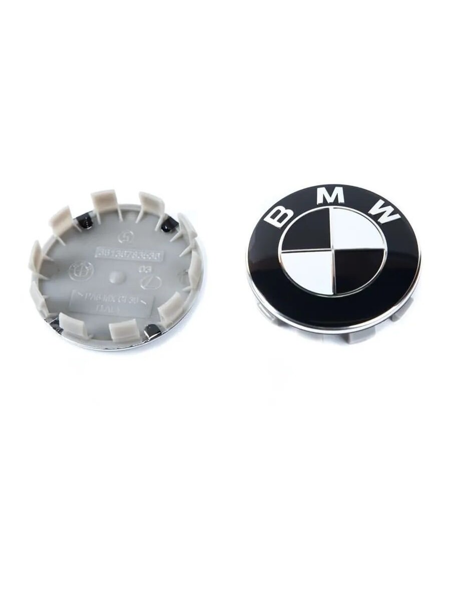 Заглушка диска БМВ/Колпачок для диска BMW 68/65 мм 36136783536 черно-белые