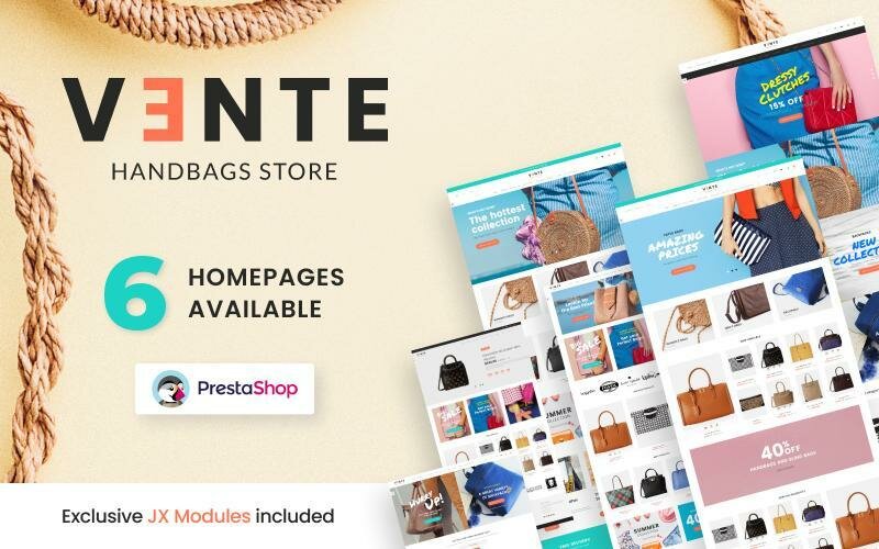 Vente - Handbag Store Clean Bootstrap Ecommerce Тема PrestaShop