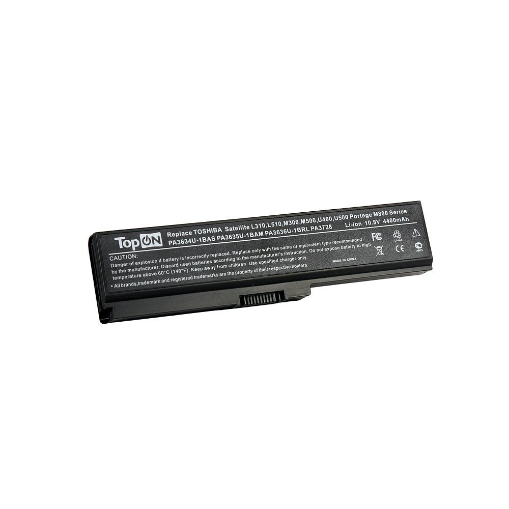 Аккумулятор TopON TOP-PA3634 10.8V 4400mAh для Toshiba Satellite L310 L510 M300 M500 U400 U500 A660 A665 L600 L630 L645 L655 L670 L730 L735 L750 L775 - фото №1