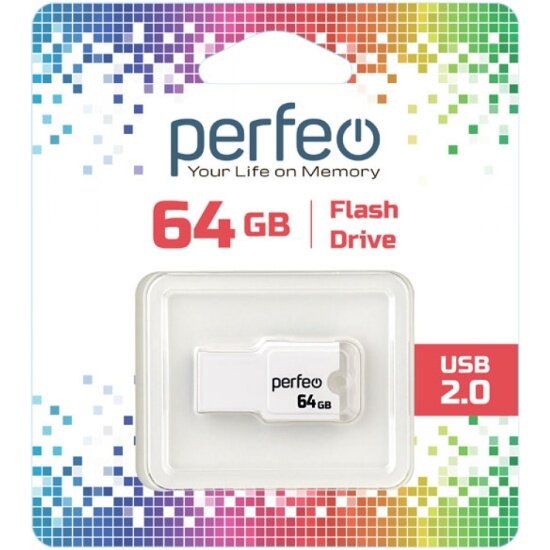 USB флешка PERFEO 64Gb M01 white USB 2.0