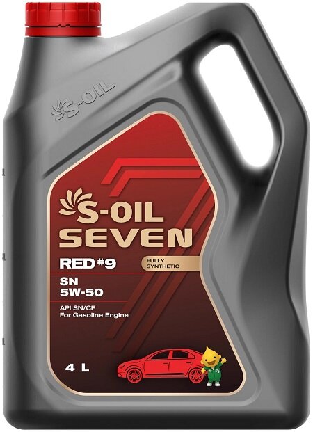 Синтетическое моторное масло S-OIL SEVEN RED#9 SN 5W-50, 4 л