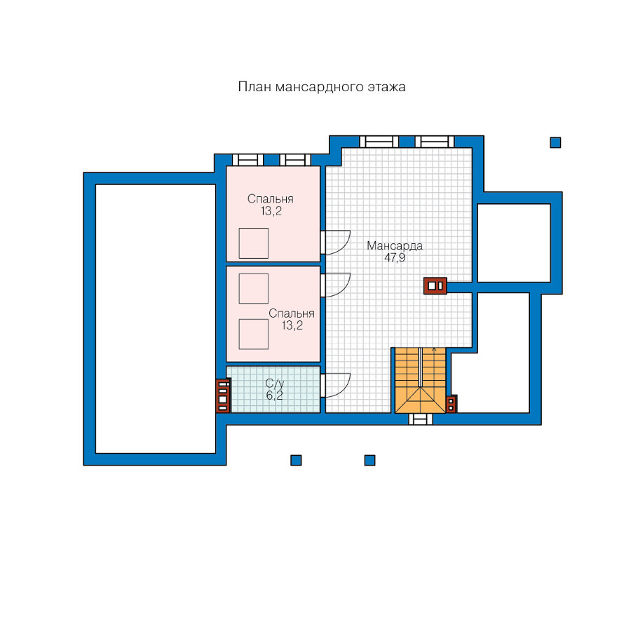 62-31-Catalog-Plans - Проект двухэтажного дома из газобетона - фотография № 3