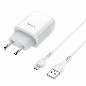 СЗУ HOCO C72A Glorious 1xUSB, 2.1А USB кабель MicroUSB, 1м (белый)