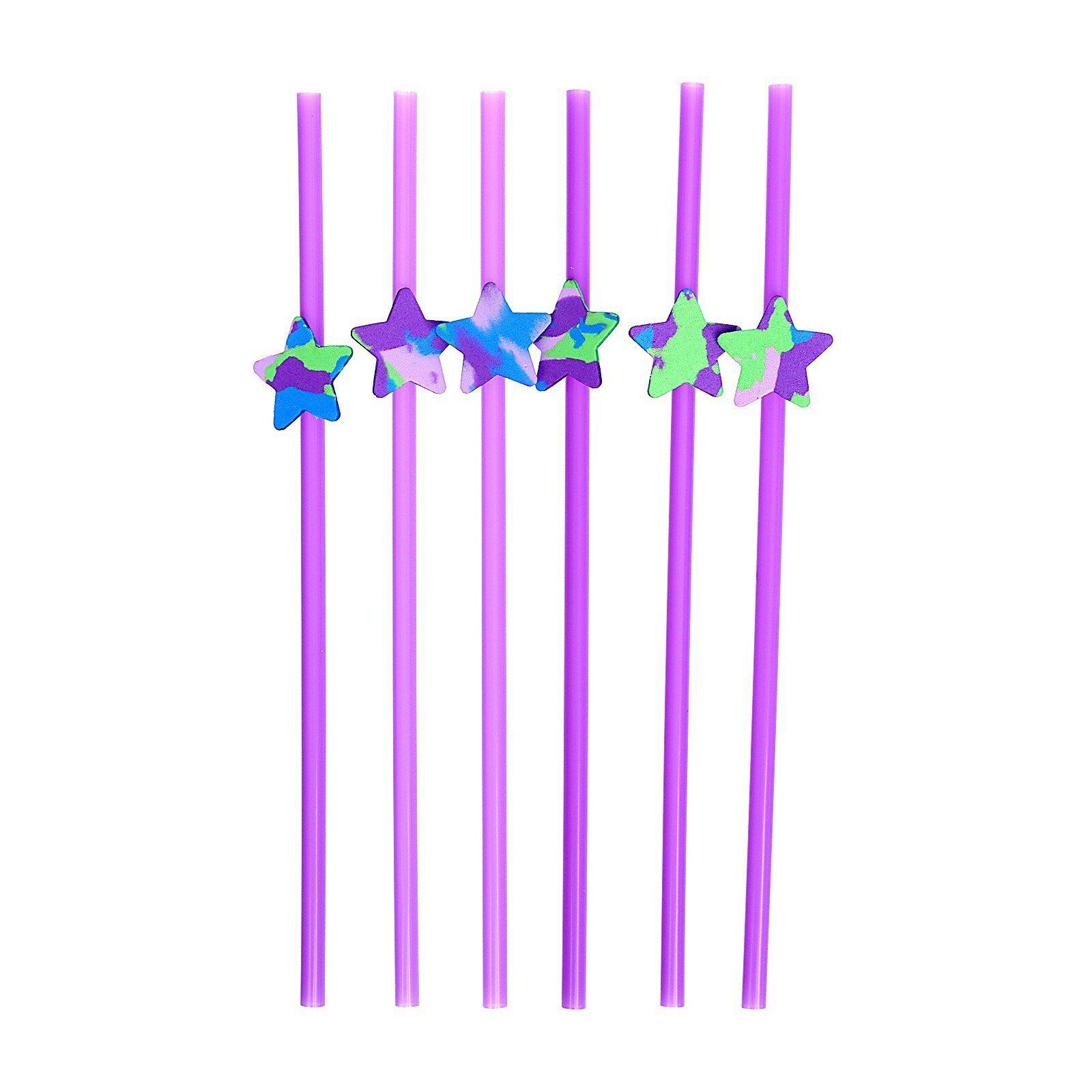 Трубочка для коктейля «Звезда», в наборе 6 штук, цвета микс - фотография № 1