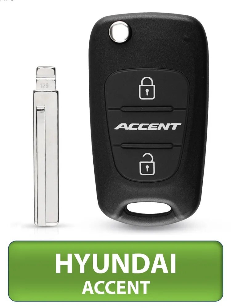 Ключ для Hyundai Accent Хендай Акцент 3 кнопки (корпус с лезвием HYN17)