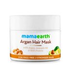 Аргановая маска c авокадо и молочным протеином для непослушных и вьющихся волос Argan Hair Mask 250 мл. MamaEarth - изображение
