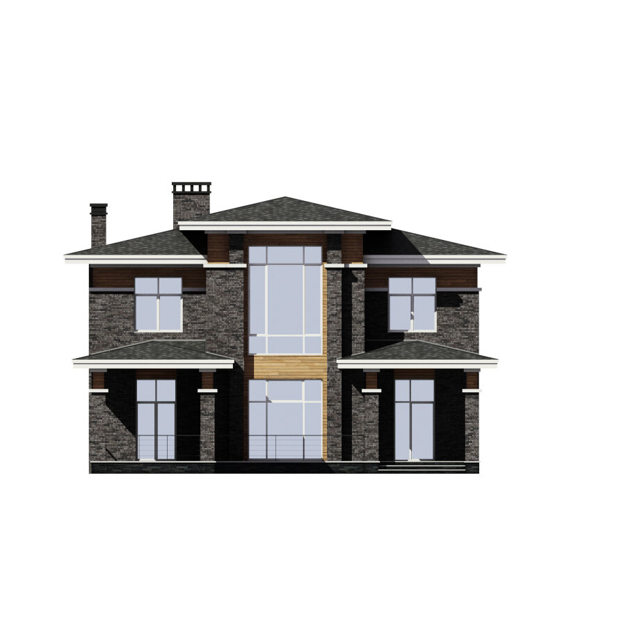 45-64NFKL-Catalog-Plans - Проект двухэтажного кирпичного дома с террасой - фотография № 4