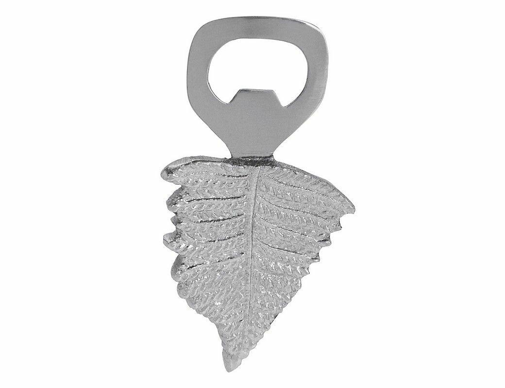 фото Открывалка для бутылок тропическая флора, металл, серебряная, 10 см, Koopman International