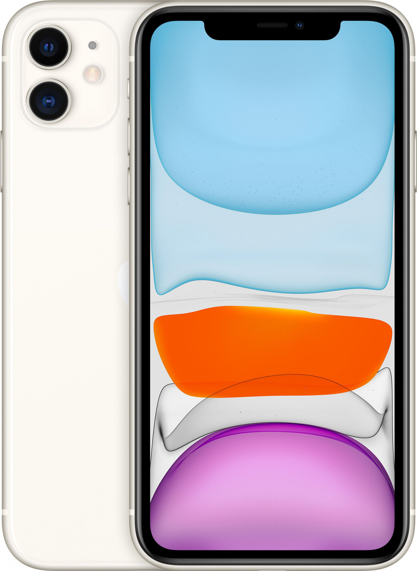APPLE Смартфон Apple A2221 iPhone 11 128Gb 4Gb белый моноблок 3G 4G 1Sim 6.1" 828x1792 iOS 15 12Mpix 802.11 a/b/g/n/ac/ax NFC GPS GSM900/1800 GSM1900 TouchSc Ptotect MHDJ3ZP/A
