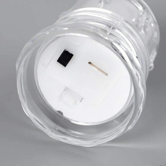 Ночник "Морозная свеча" LED от батареек 3хAG13 белый 4,5х4,5х8 см - фотография № 5
