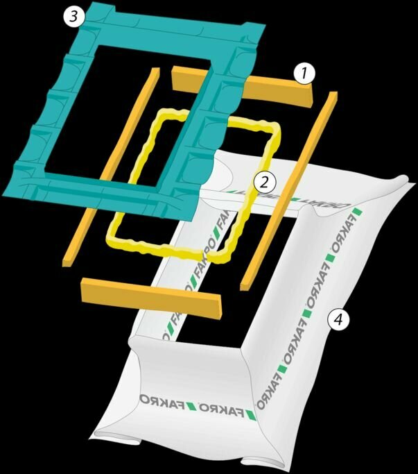 Комплект окладов гидро-пароизоляционный XDK-RU 114х140 для мансардного окна FAKRO факро - фотография № 5