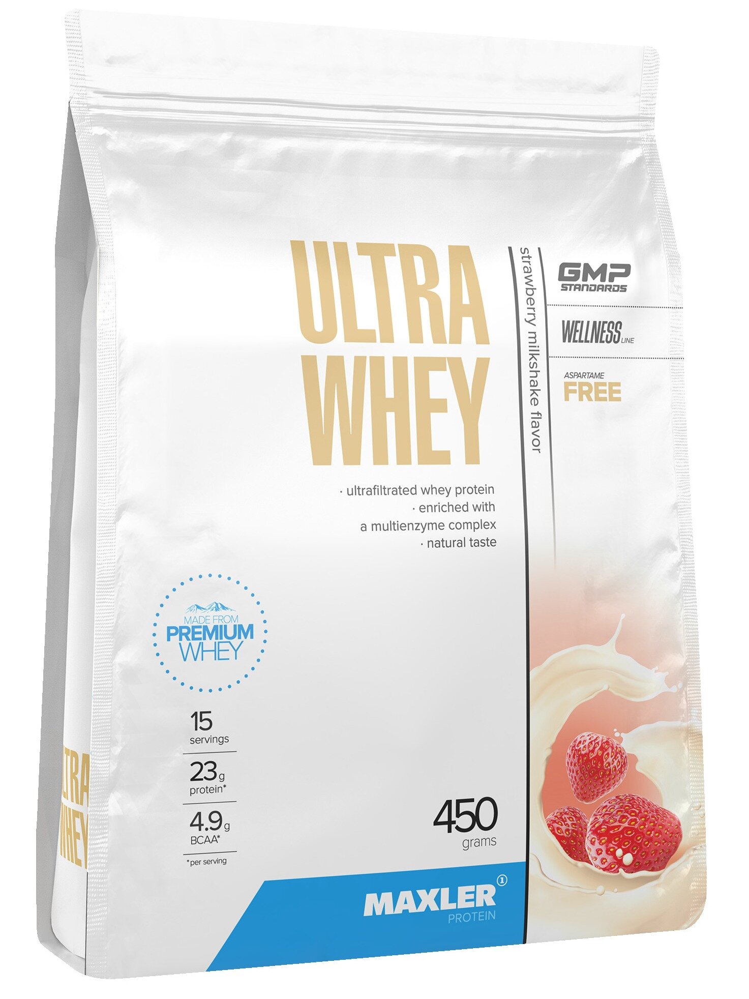 Сывороточный протеин MAXLER Ultra Whey 450 г, Клубника