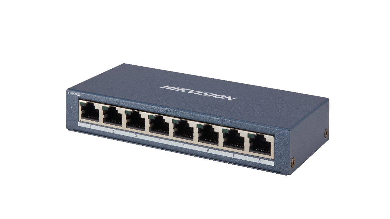 Коммутатор Hikvision DS-3E0508-E(B) 8 Gigabit RJ45 ports, Desktop Steel Case Unmanaged Switch