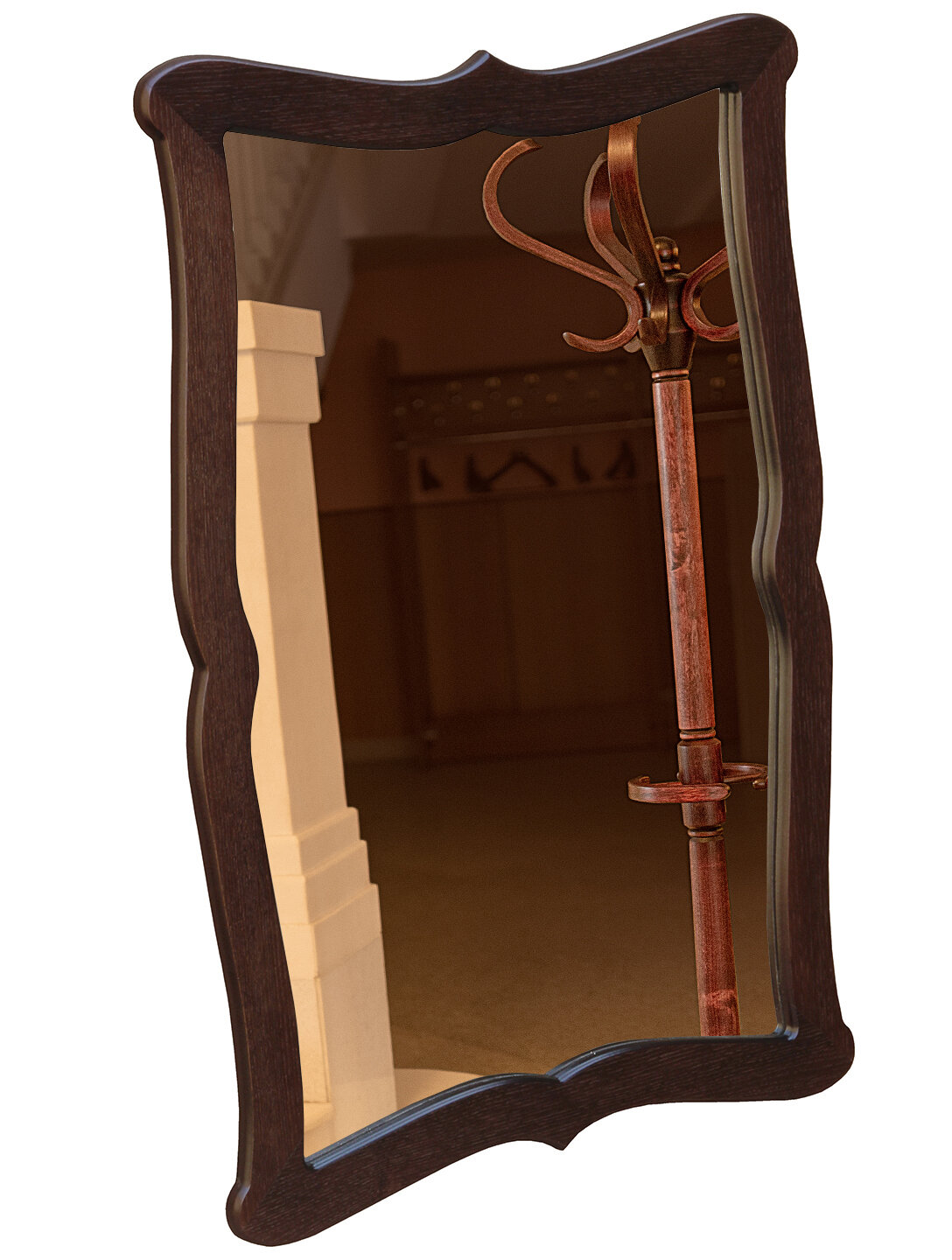 Зеркало настенное PASSO ALTA 97х67, темно-коричневый - фотография № 2