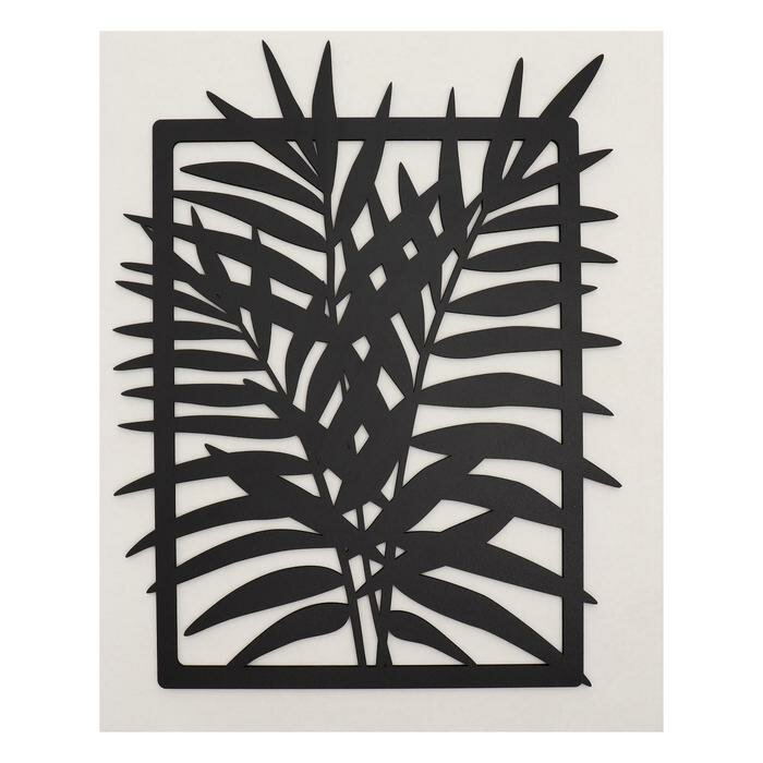 фото Декоративное панно деревянное "Папоротник" 39х50(45х55)см