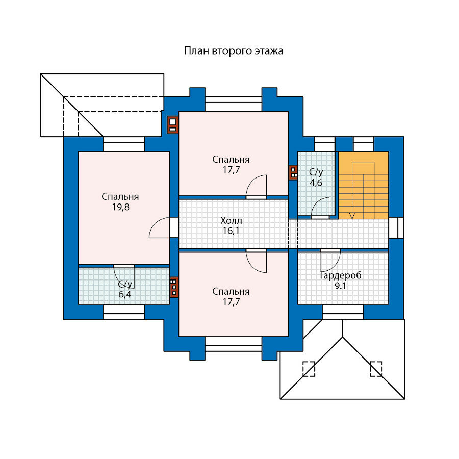 45-64HGL-Catalog-Plans - Проект двухэтажного дома из газобетона - фотография № 3