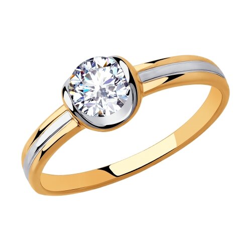 Золотое кольцо Diamant online 169802 с фианитом, Золото 585°, 19