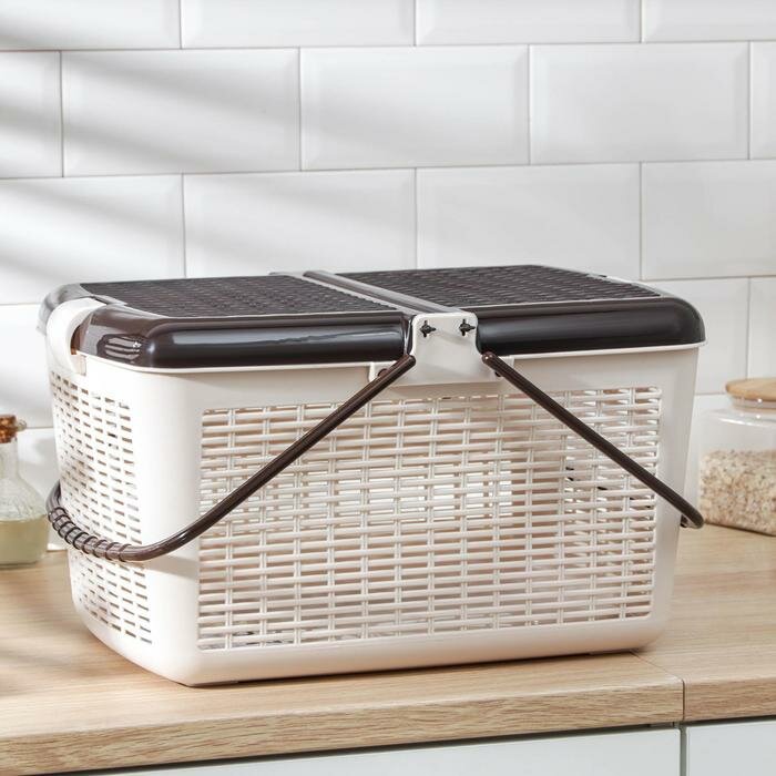 фото Корзина для пикника, 45×30×24 см, цвет светло-коричневый