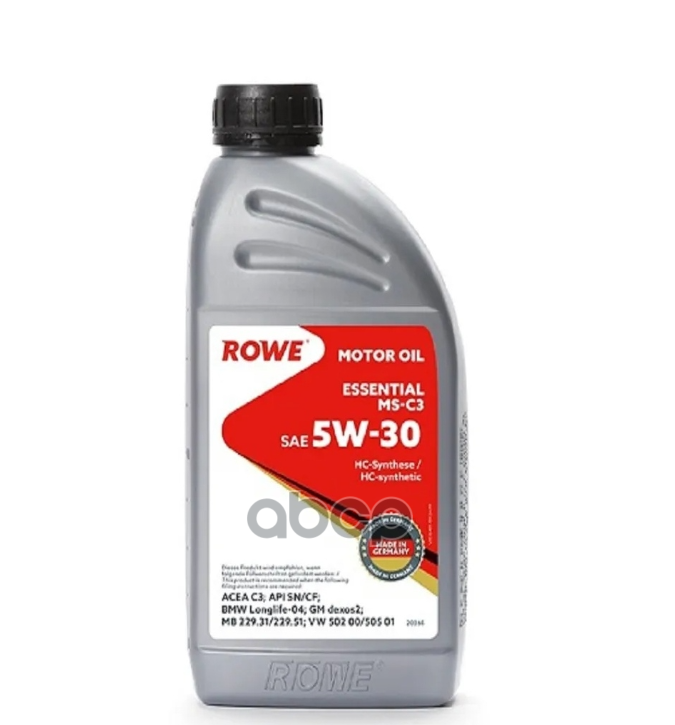 ROWE Масло Rowe 5w30 Essential Ms-C3 Api Sn/Cf Acea C3 1л Син