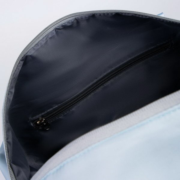 Сумка спортивная на молнии, 4 наружных кармана, цвет голубой - фотография № 5