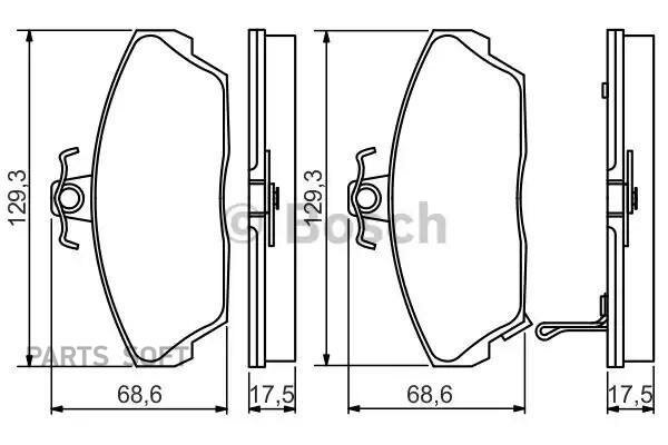 BOSCH 0 986 495 233 0 986 495 233_коодки дисковые перние !\ Honda Civic, Rover 200/400/45 1.1-2.5i/D 98-05