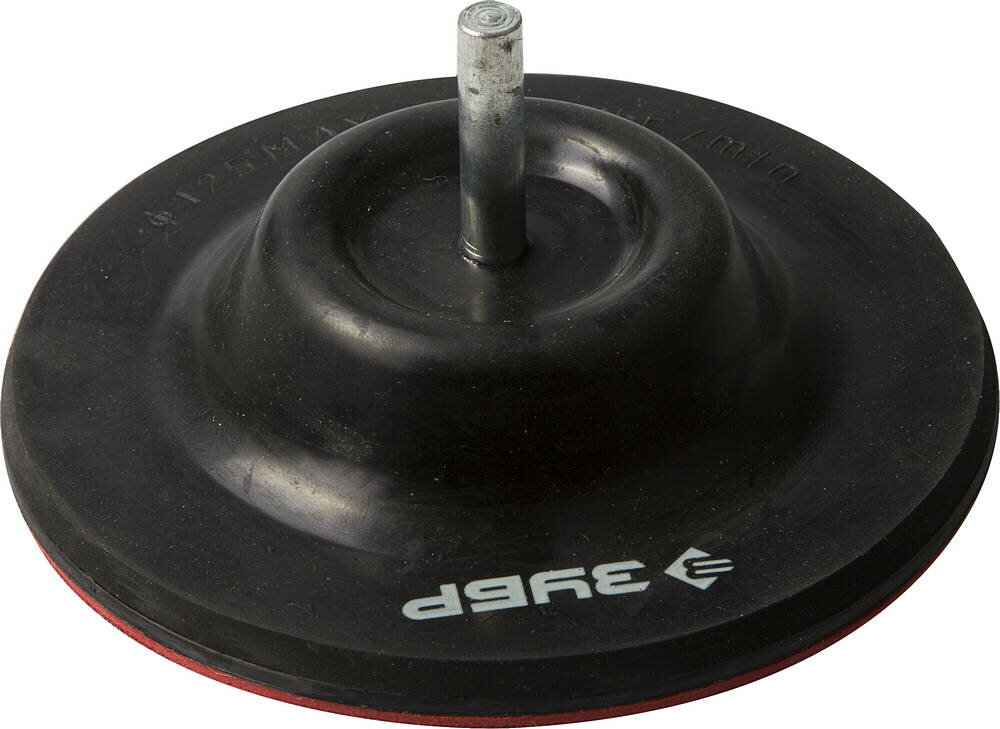 Тарелка опорная ЗУБР резиновая поворотная для дрели под круг на липучке 125 мм