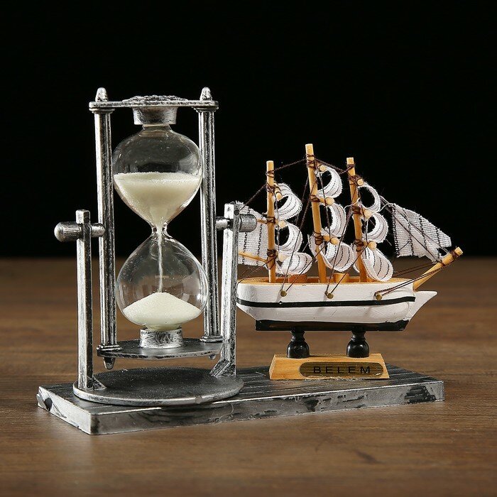 Песочные часы "Фрегат", сувенирные, 15.5 х 6.5 х 12.5 см, микс - фотография № 6