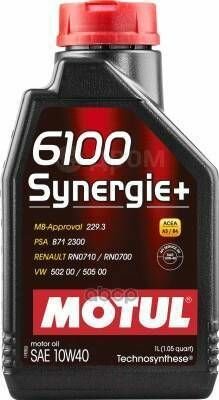 MOTUL 6100 Synergie+ 10W-40 SN/CF A3/B4 (1л) (синт) масло моторное