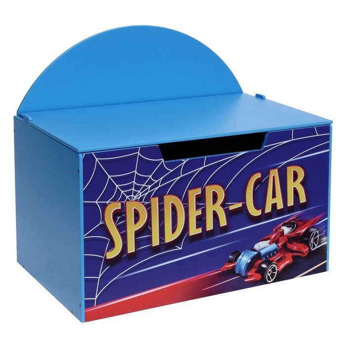 ZABIAKA Контейнер-сундук с крышкой SPIDER CAR, цвет синий - фотография № 1