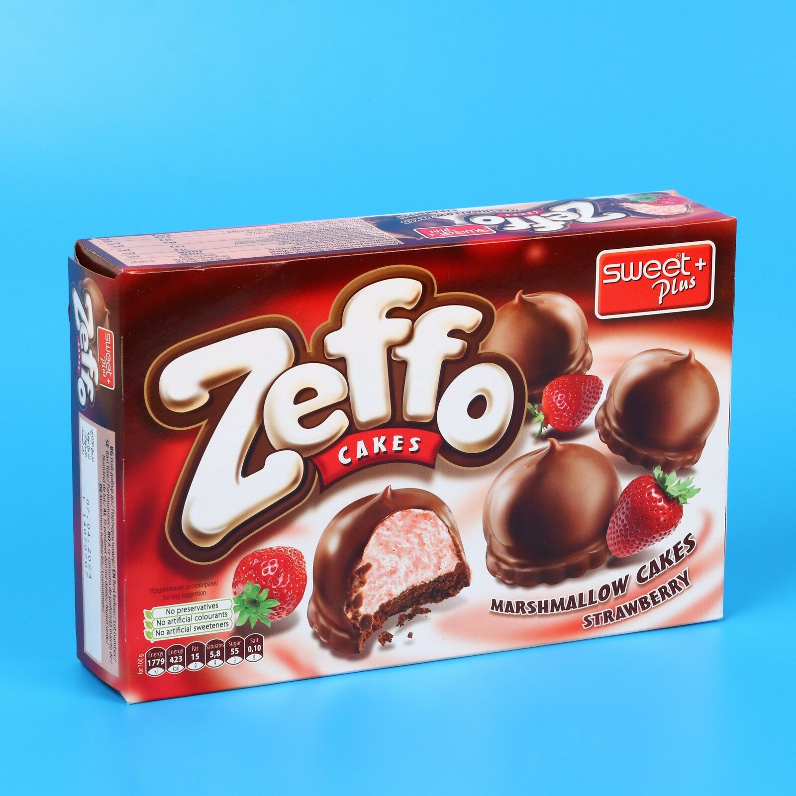 Печенье с суфле ZEFFO в клубничной и какао-молочной глазури, 150 г - фотография № 1