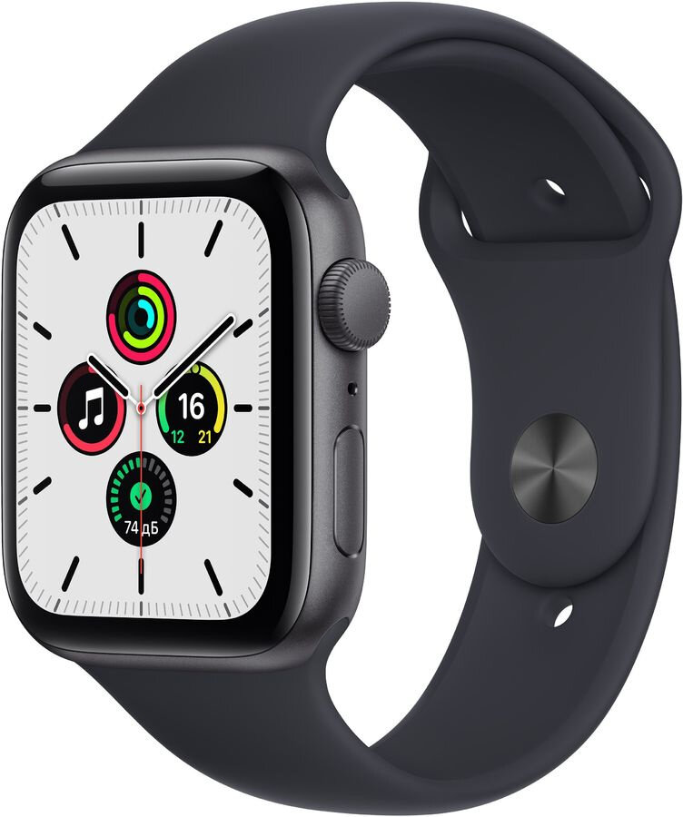 Смарт-часы Apple Watch SE A2352, 44мм, серый космос / темная ночь [mkq63ll/a]