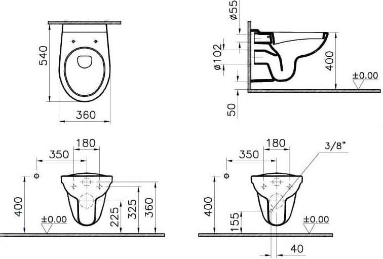 Унитаз подвесной Vitra Norm Fit 6855B099-1777 - фотография № 4