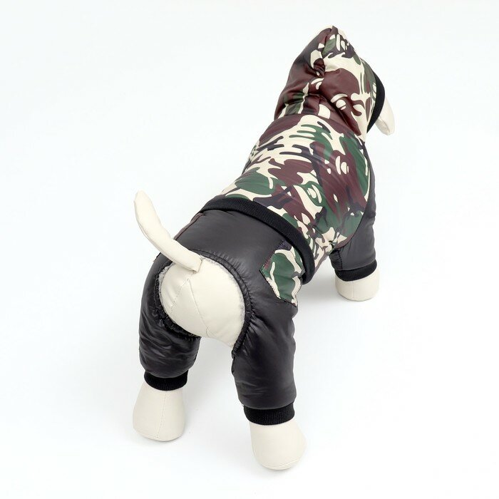 Комбинезон для собак "Камуфляж"на меховом подкладе, размер S (ДС 25, ОШ 25, ОГ 35 см) - фотография № 5