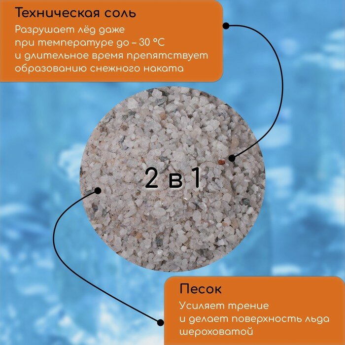 Greengo Реагент антигололёдный (пескосоль), 5 кг, работает при —30 °C, в пакете - фотография № 2