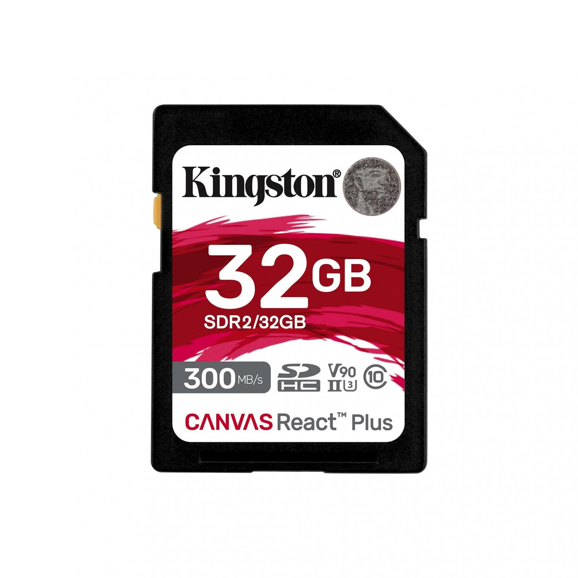 Флеш карта SDHC 32Gb Kingston SDHC, UHS-I Class U3 V90, чтение: 300 Мб/с, запись: 260 Мб/с (SDR2/32GB)