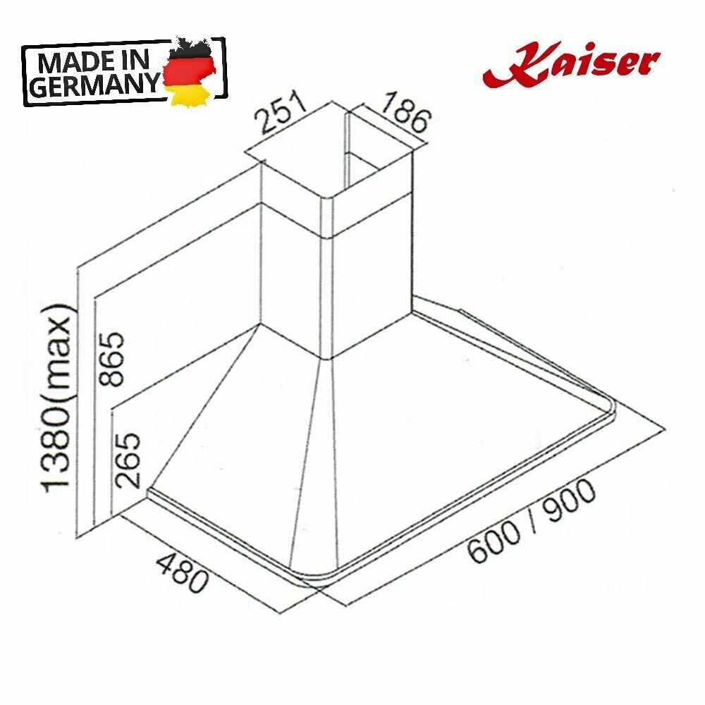 Настенная вытяжка 60 см Kaiser Empire A 6315 ElfEm Eco слоновая кость - фотография № 7