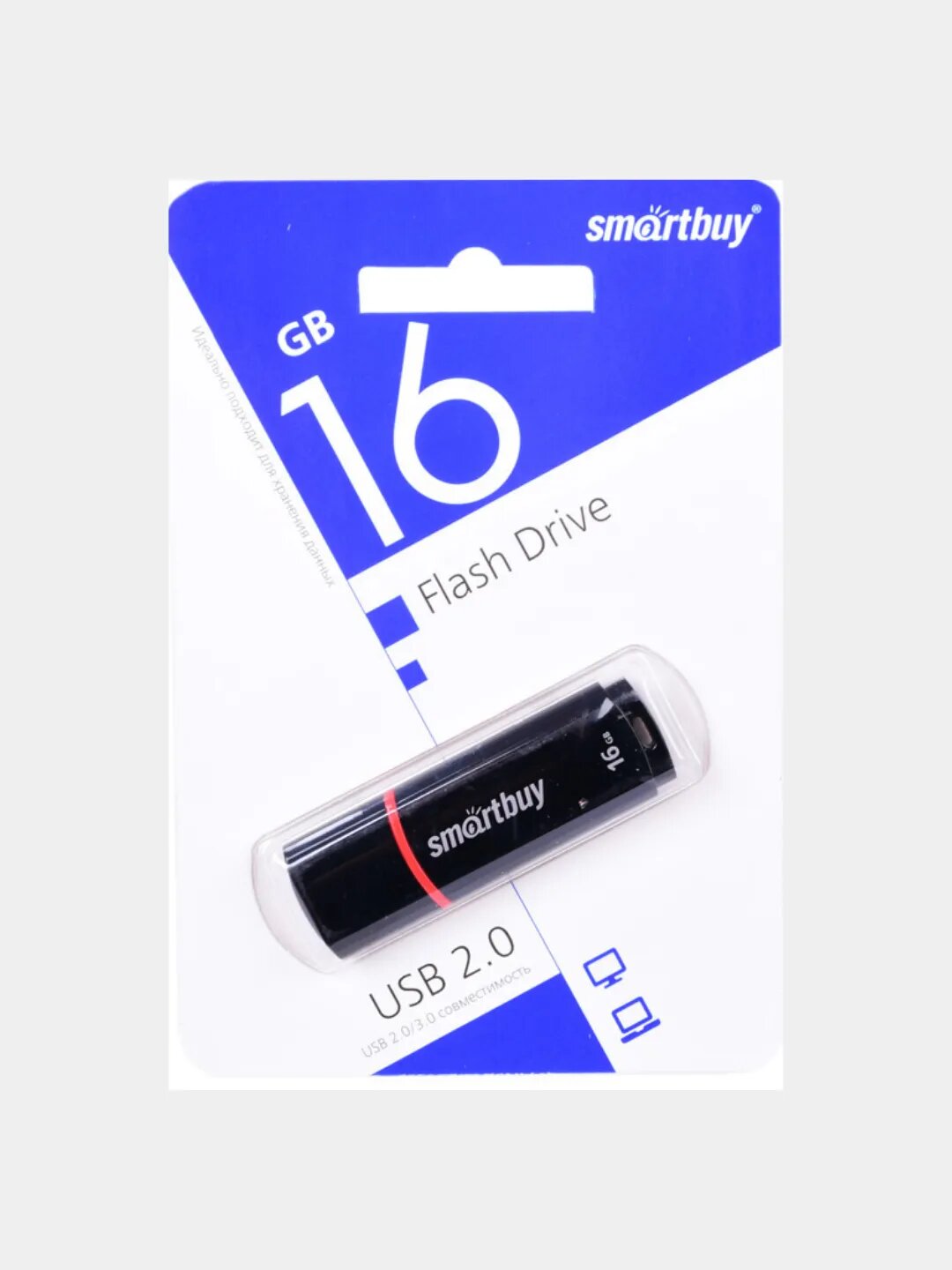 Флешка 16Gb SmartBuy Crown черный USB 2.0 (SB16GBCRW-K)