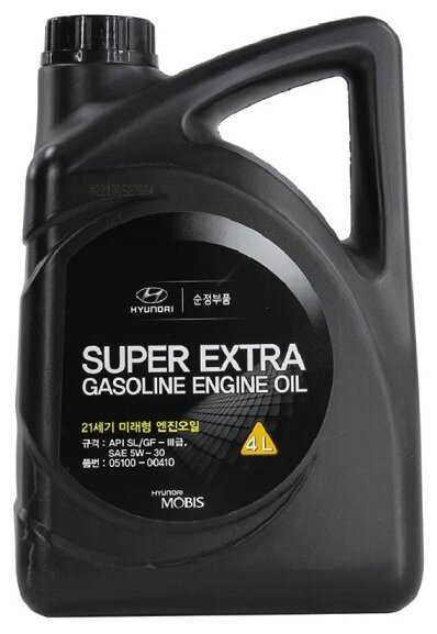 Масло моторное Hyundai/KIA Super Extra Gasoline 5W30 4л полусинтетическое SL/GF3 05100-00410