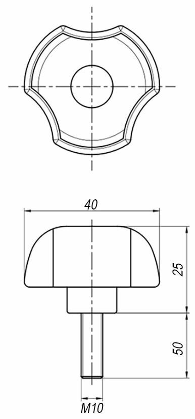 Ручка M10x50 EMES PYCK401050 - фотография № 2