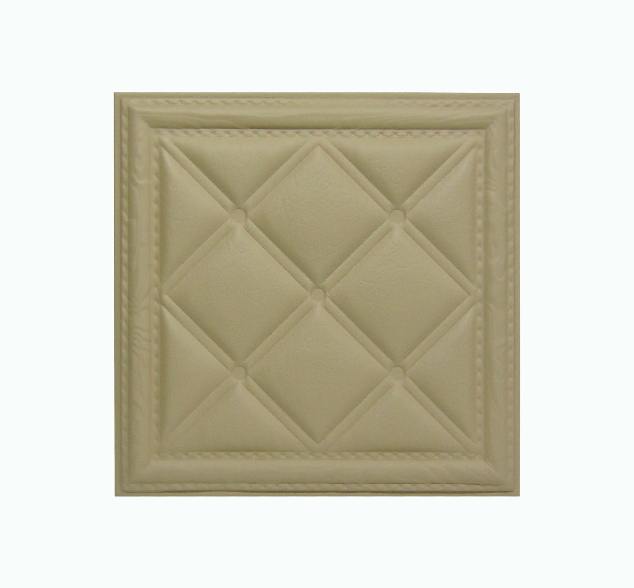 фото Панель стеновая из экокожи Brendy Classic темный бежевый 40 * 40см 1шт мягкая 3D панель декор для стен и в изголовье кровати