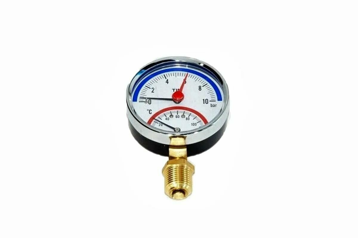 фото термоманометр радиальный tim 10-бар-120%
