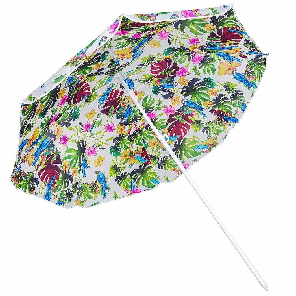 Зонт пляжный 180 см, с наклоном, 8 спиц, металл, Разноцветные листья, LG04 - фотография № 1