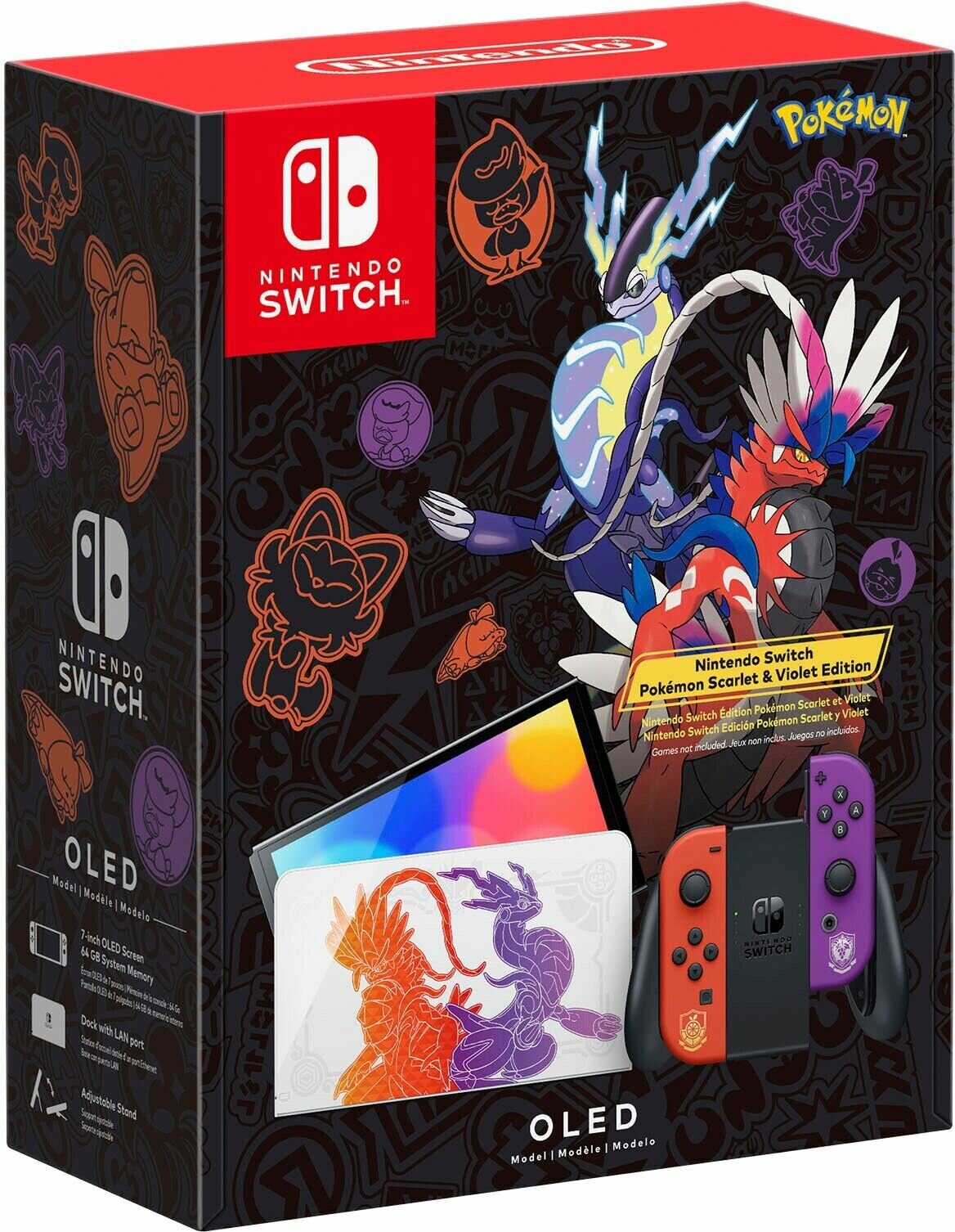 Игровая приставка Nintendo Switch OLED 64 ГБ, Pokemon Scarlet and Violet Edition