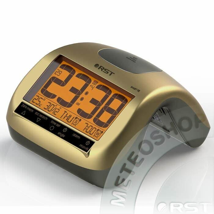 Часы будильник RST радиоконтролируемые Snail 118 Золото - фотография № 1