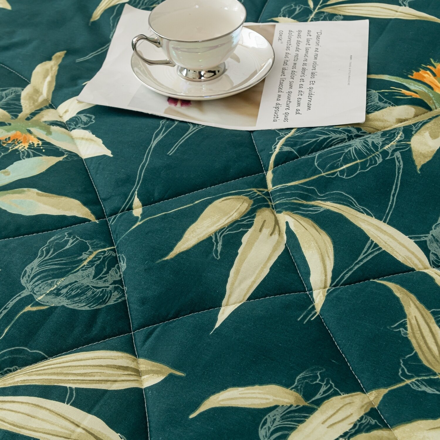 Комплект постельного белья Сатин с Одеялом 100% хлопок на резинке OBR131 - фотография № 7
